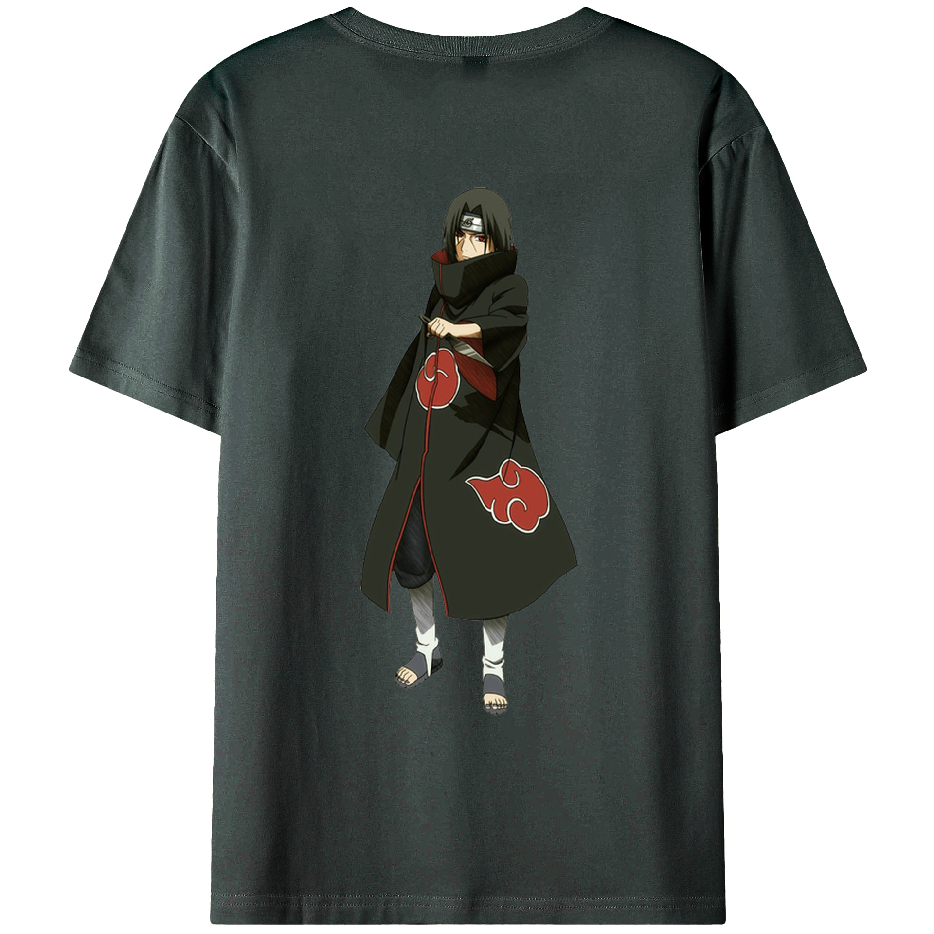 （画像用） NARUTO -ナルト- うちは イタチ Uchiha Itachi 綿100％ メンズ半袖Tシャツ（バックプリント） 通気性